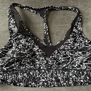 lululemon athletica Black and White Patterned Sports Bra